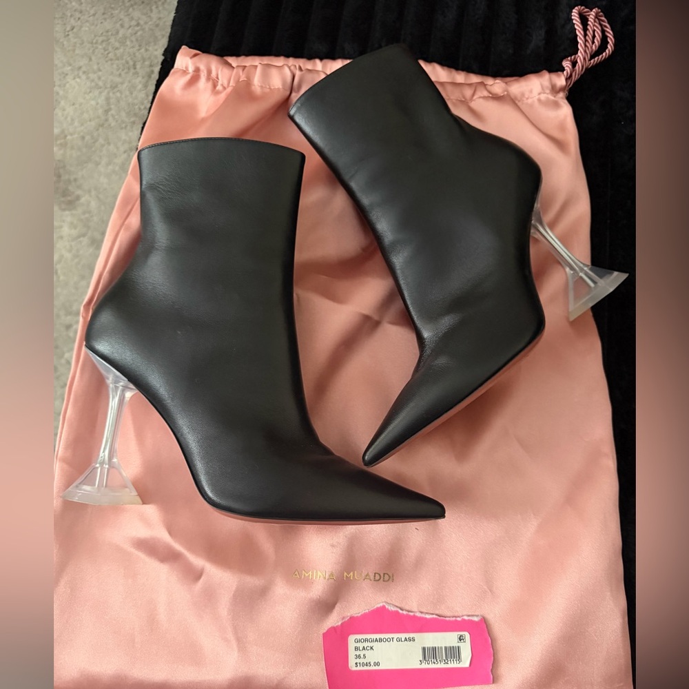 Amina Muaddi Giorgiaboot Glass Booties